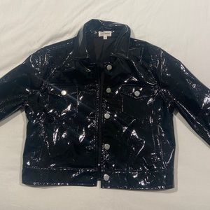 Superdown black patent leather jacket